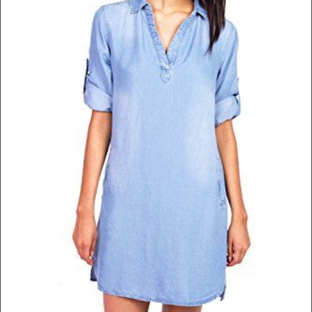 Celebrity Pink light and comfy chambray dress